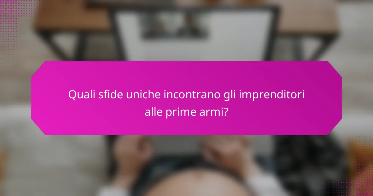 Quali sfide uniche incontrano gli imprenditori alle prime armi?