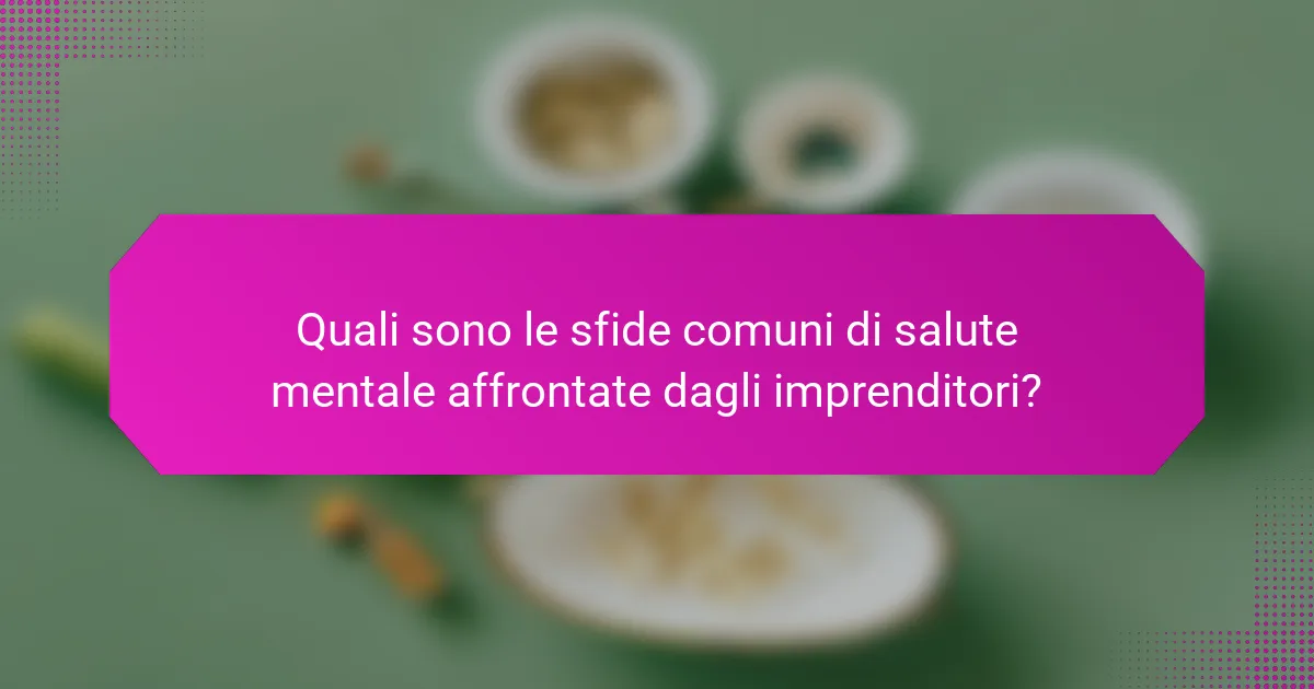 Quali Sono le Sfide Comuni di Salute Mentale Affrontate dagli Imprenditori?